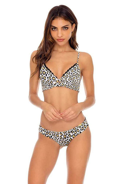 Luli Fama Wild Side LACE TRIM PEEK-A-BOO UNDERWIRE TOP